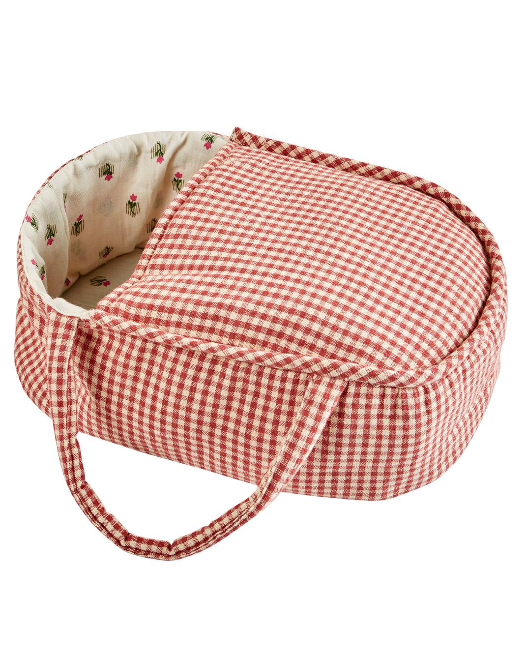 Couffin poupée vichy framboise