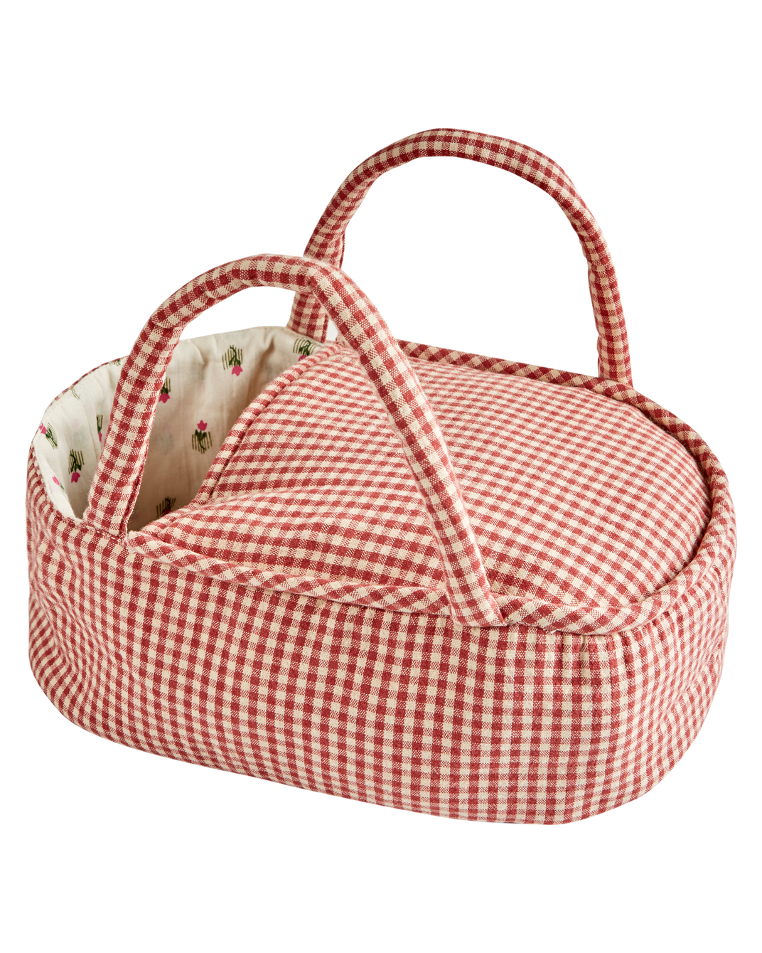 Couffin poupée vichy framboise