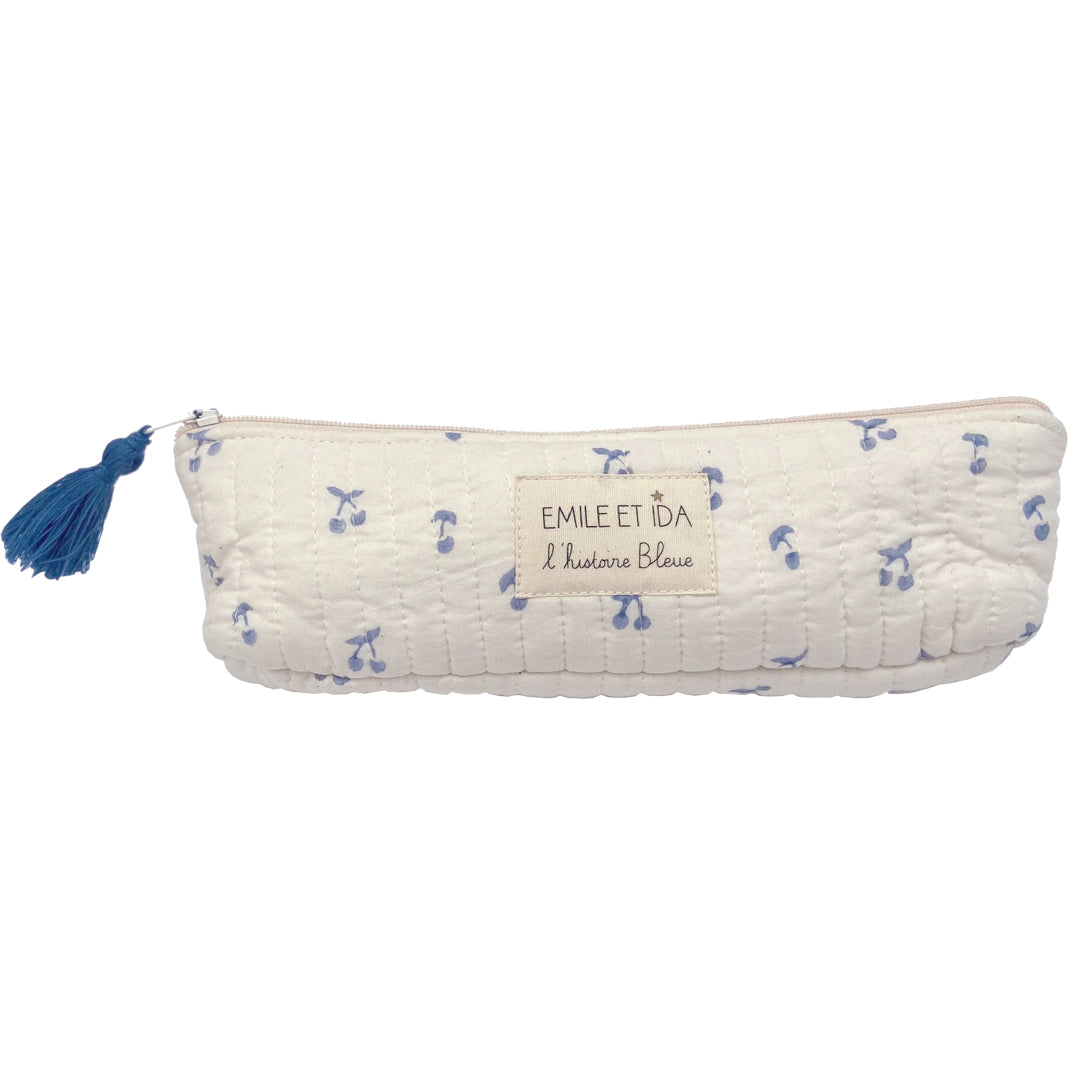 Trousse bagru cerisette ecru bleu
