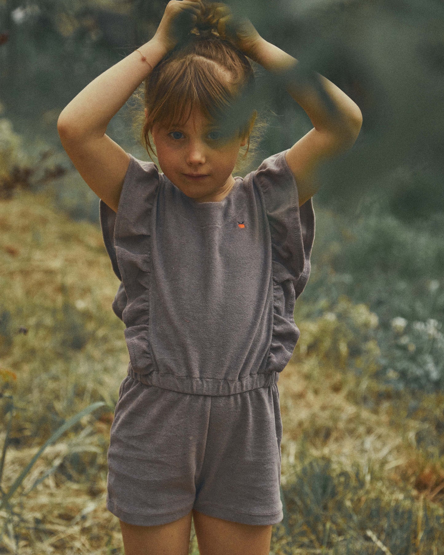 Violet Terry Cloth Ruffle Jumpsuit